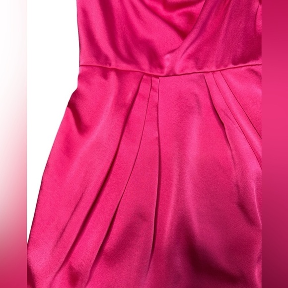 BCBGMaxAzria One Shoulder Barbie Pink Prom Mini Dress New with Rags NWT - Picture 5 of 10